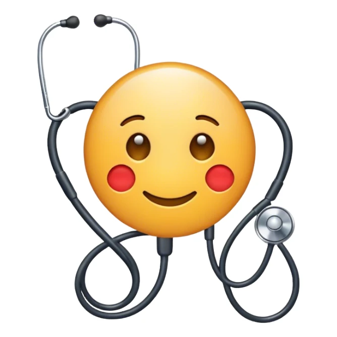 checkmark formed by a stethoscope sticker