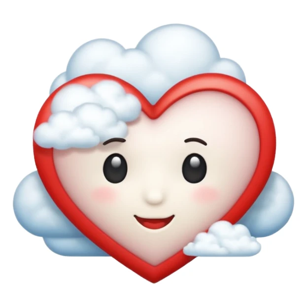 heart with a cloud motif sticker