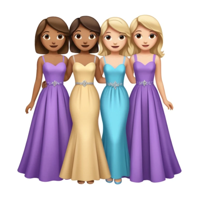 girls in a prom sticker