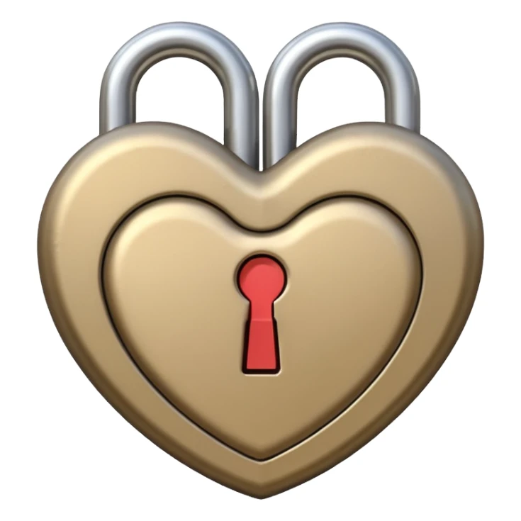 beige heart shaped lock sticker
