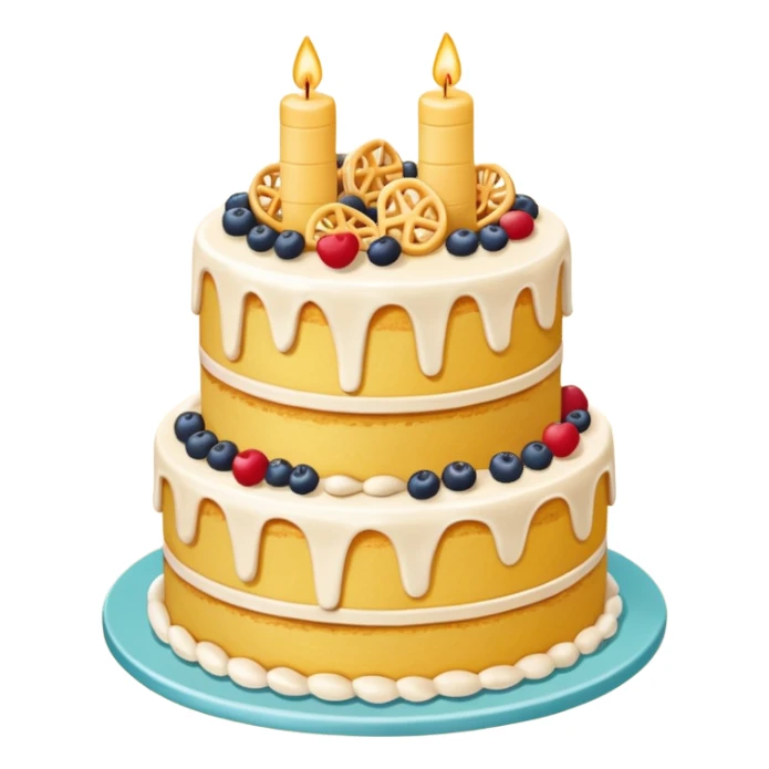 a-big-three-tiered-yellow-cake-with-some chaco chips add ons sticker