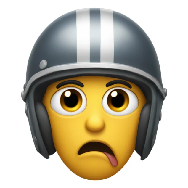 Emoji with a helmet and drooling  sticker