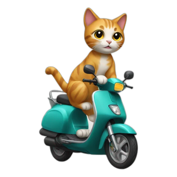 Cat on scooter sticker