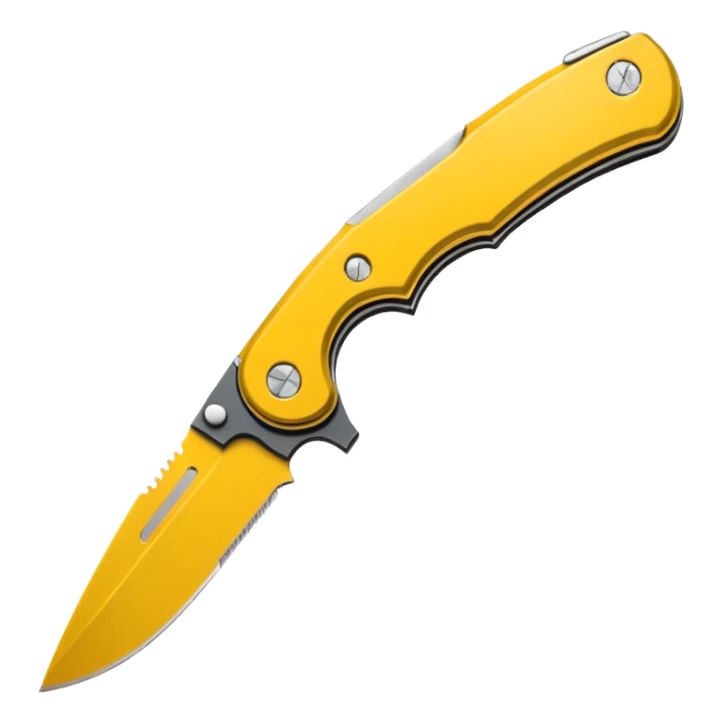 Foldable Pocket Knife yellow sticker