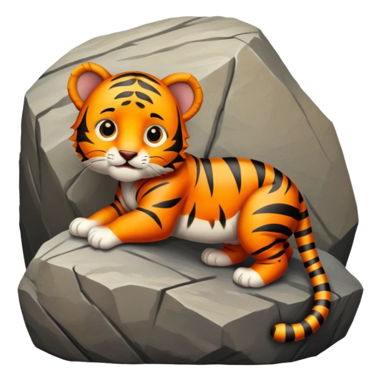 baby tiger rock climbing sticker