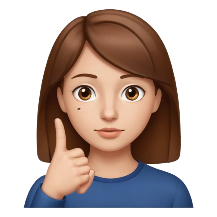 finger pointing left under nose sticker