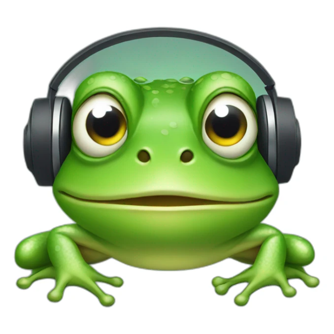 frog wearing headphones sticker