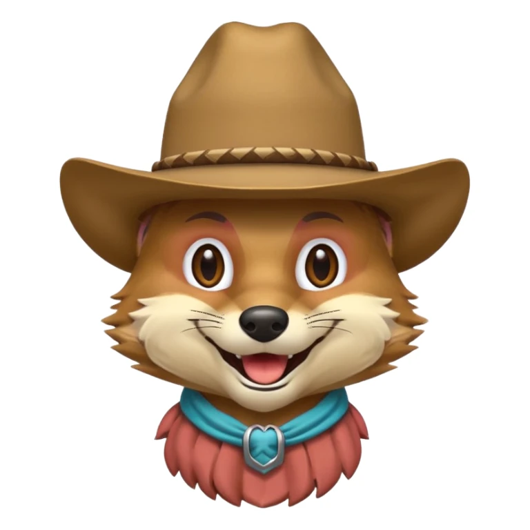 Coyote wearing a cowboy hat sticker