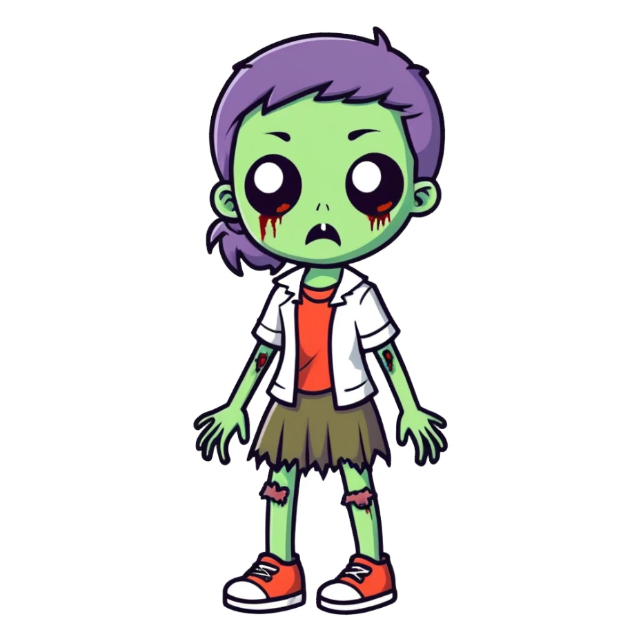 girl zombie sticker
