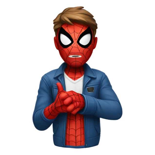 spider man holding thumbs down sticker