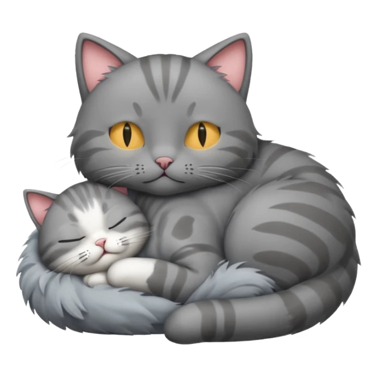 Gray cat with sleeping z’s sticker