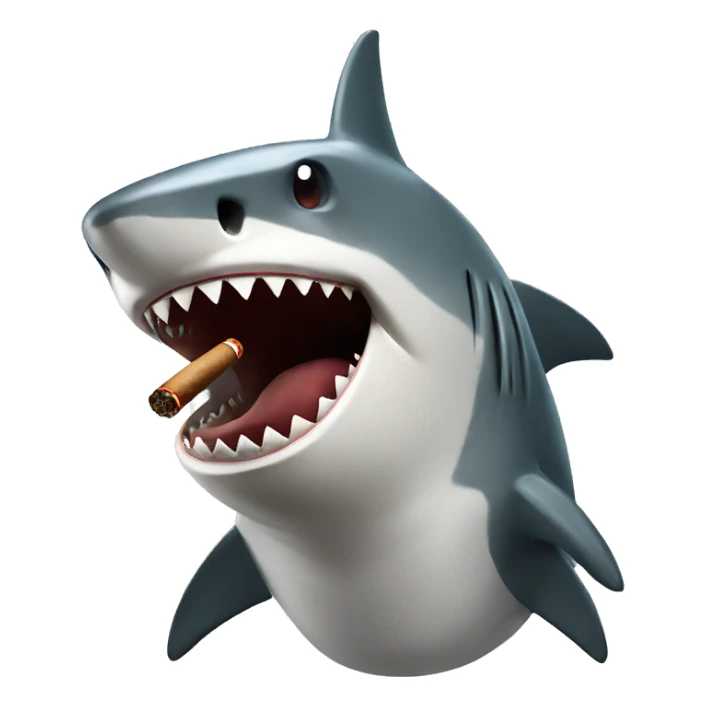 Shark smoking a cigar sticker