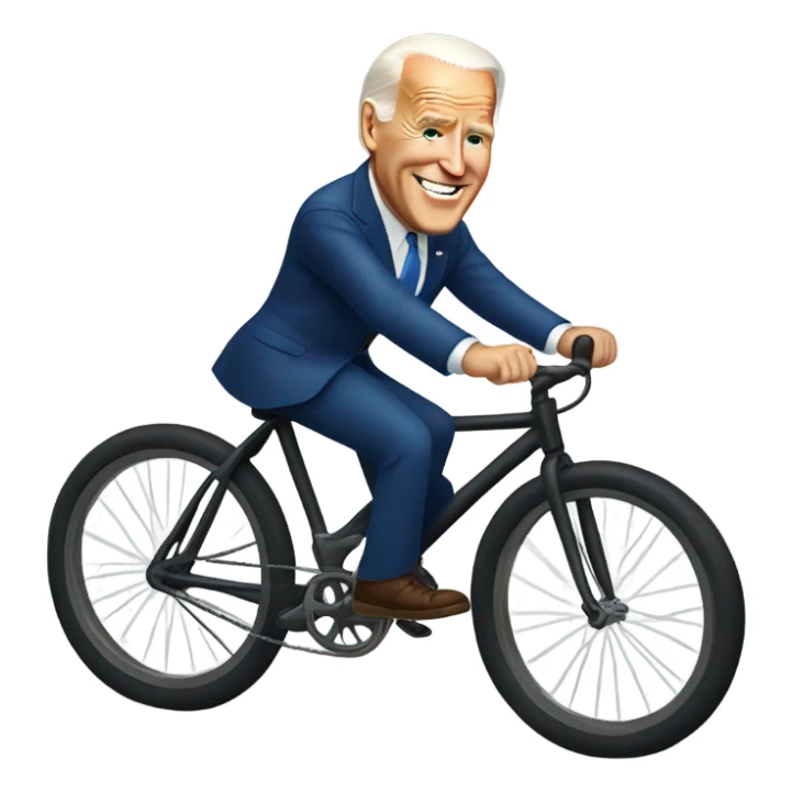 joe biden on a bike sticker