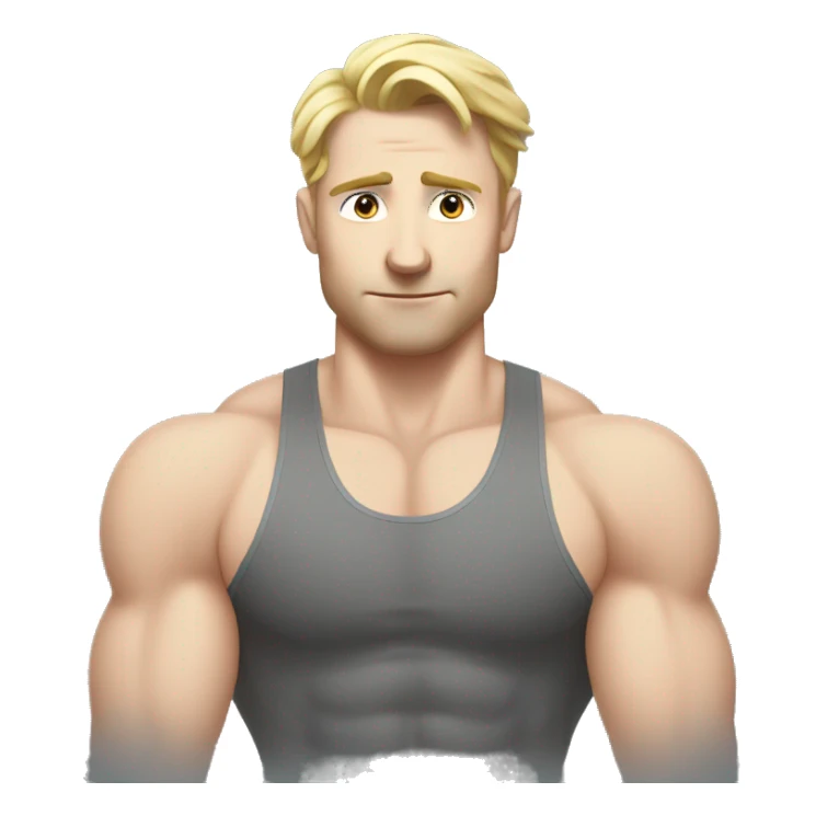 European pale Guy doing workout  sticker