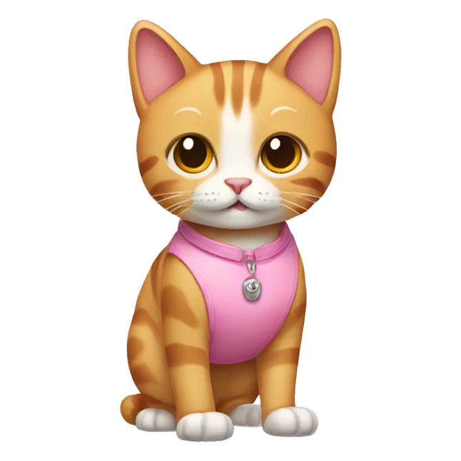 standing cat wearing pink shoes sticker