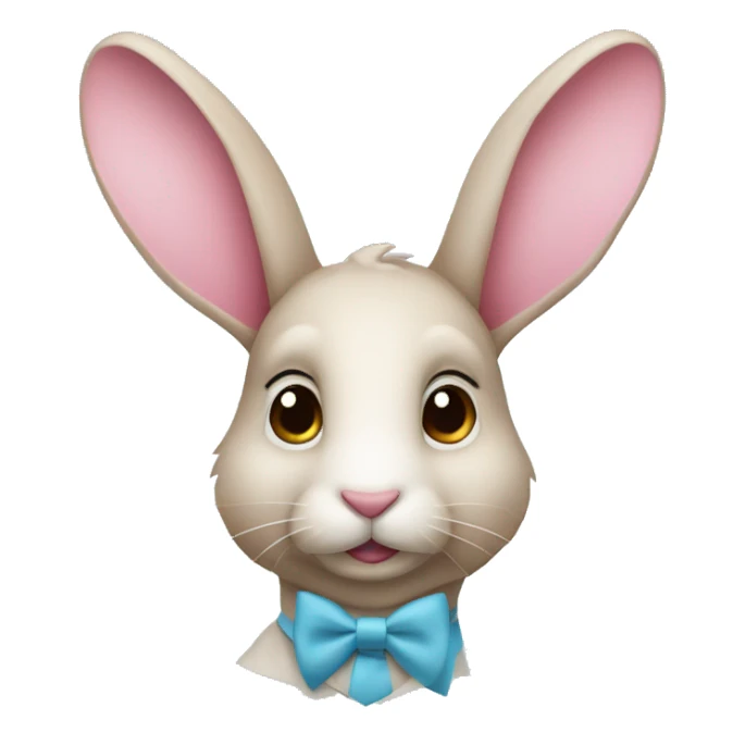 Conejo rosa con corbata celeste  sticker