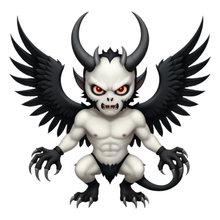 black and white wings demon sticker