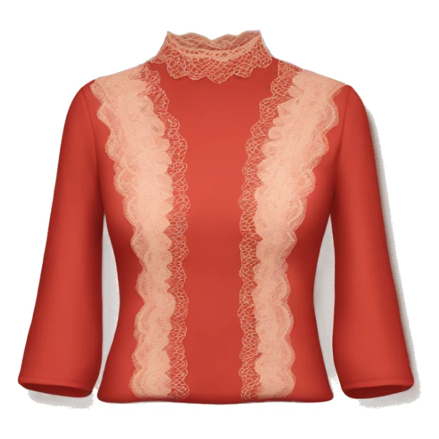 Red top with lace sticker