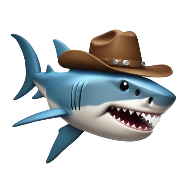 shark with a cowboy hat sticker
