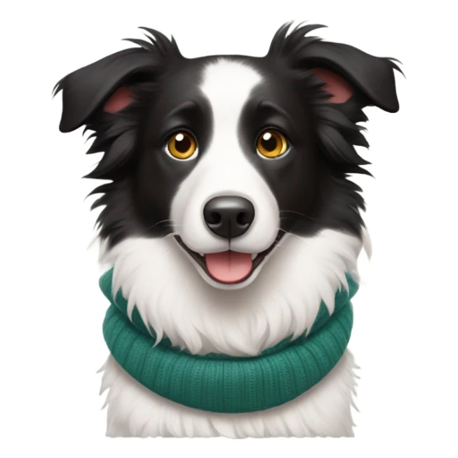 Cute border collie wearing sweater sticker
