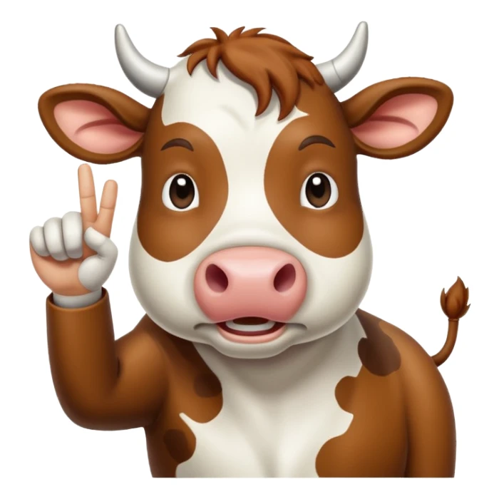 Une vache qui lève l’index sticker