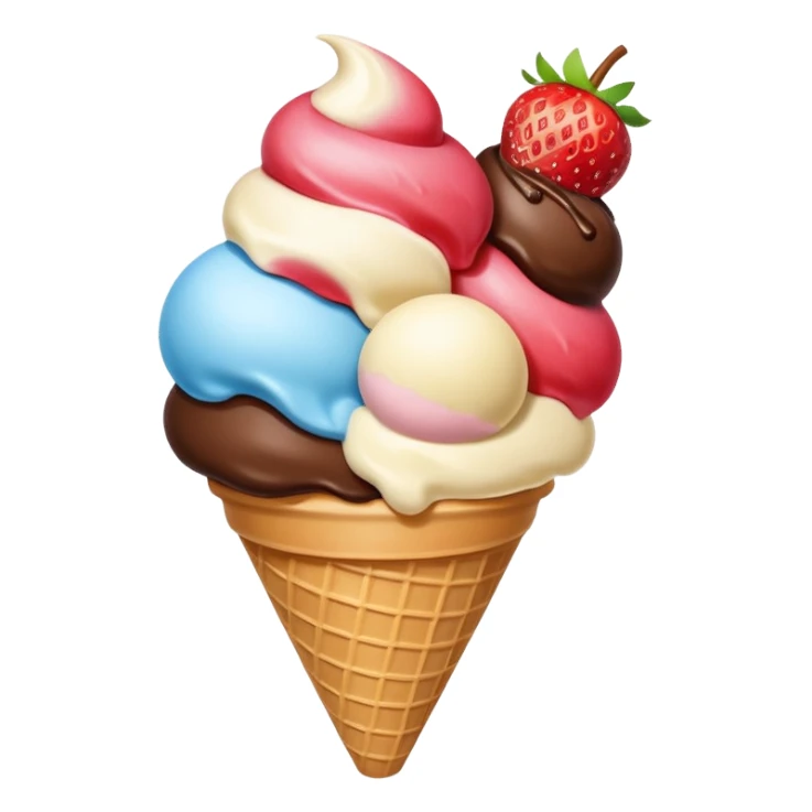 two or three scoops stacked in a cone sticker