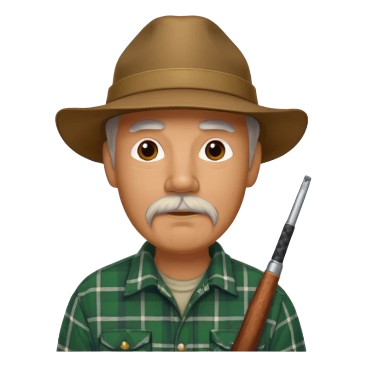 An older duck hunter with a goatee sticker