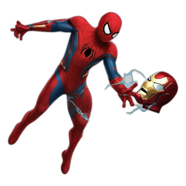Spider-Man kicking Iron Man sticker