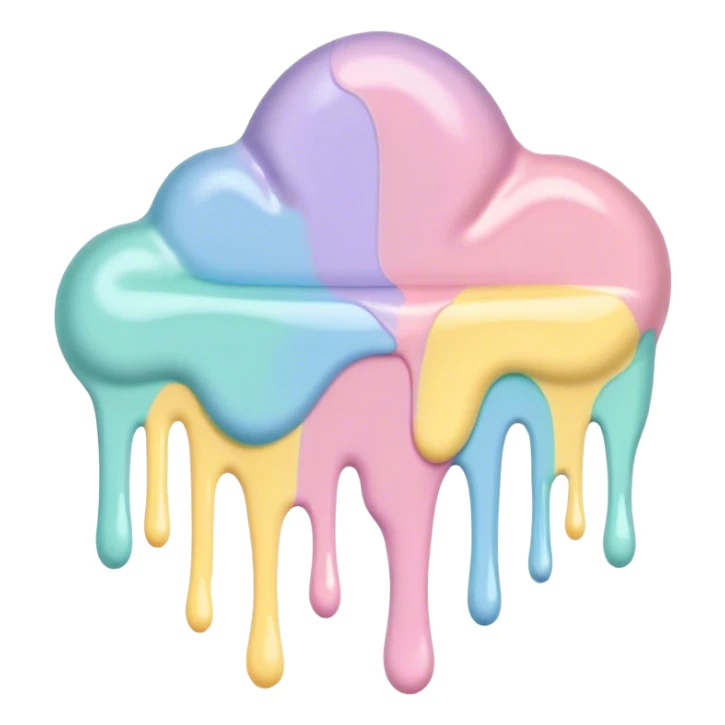 melted pastel paint colors  sticker