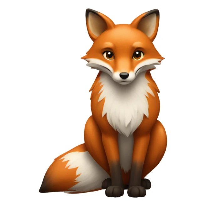 Heart-shaped fox sticker