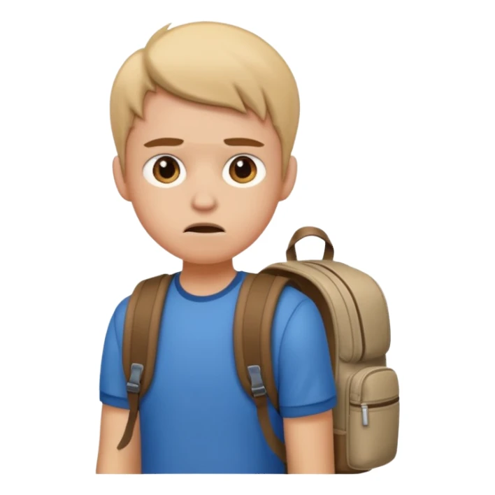 college student with annoyed face sticker