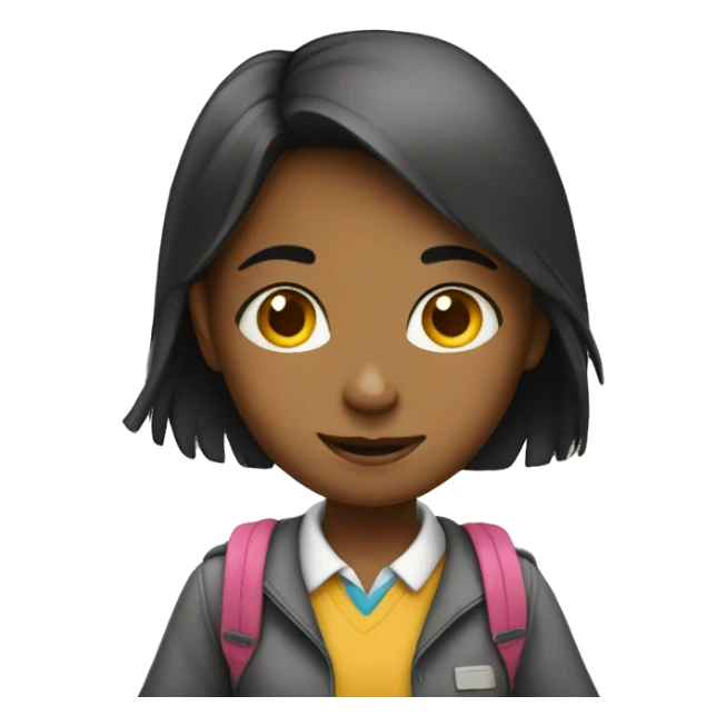 girl going to school sticker