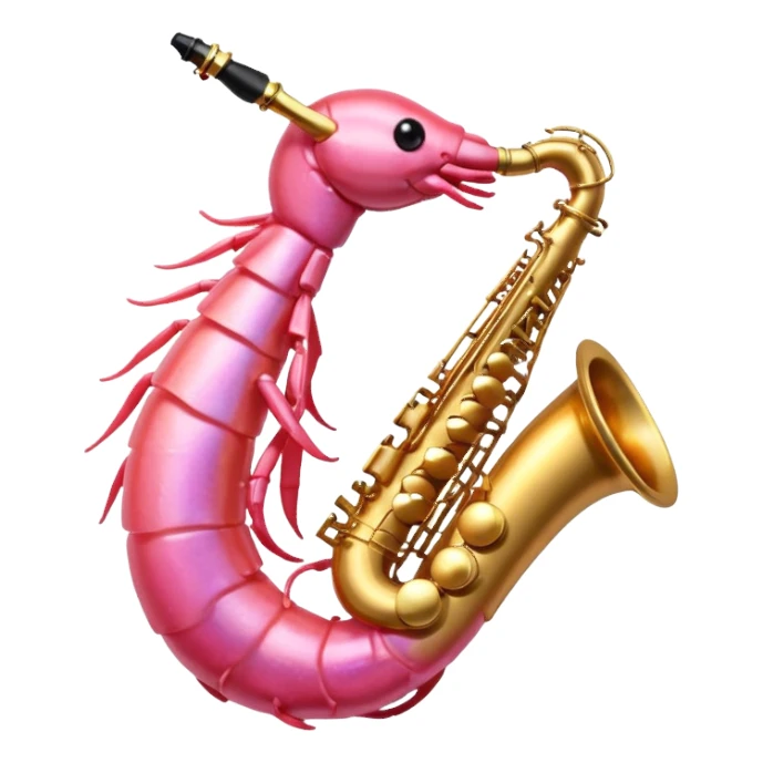 Shrimp playing saxophone sticker
