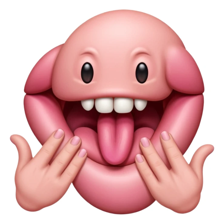 tongue with hands facing outwards to the side  sticker