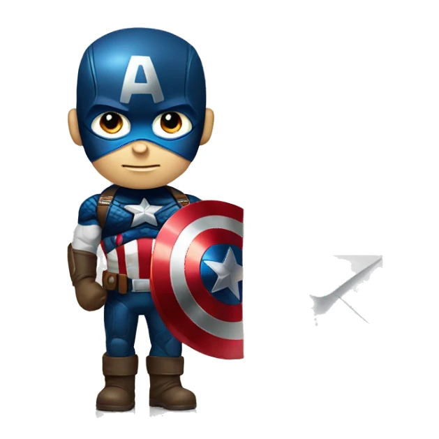 Captain America is preparing a package sticker