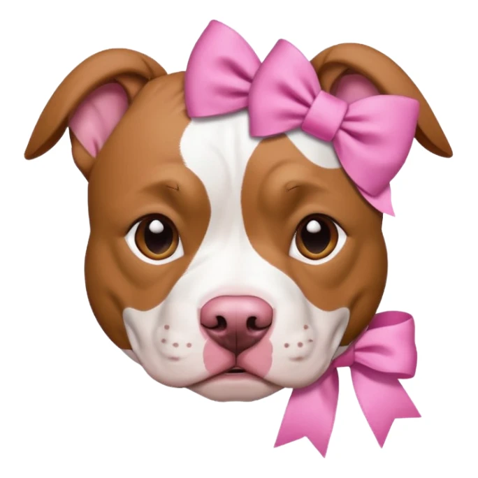 pitbull with hair ribbon  sticker