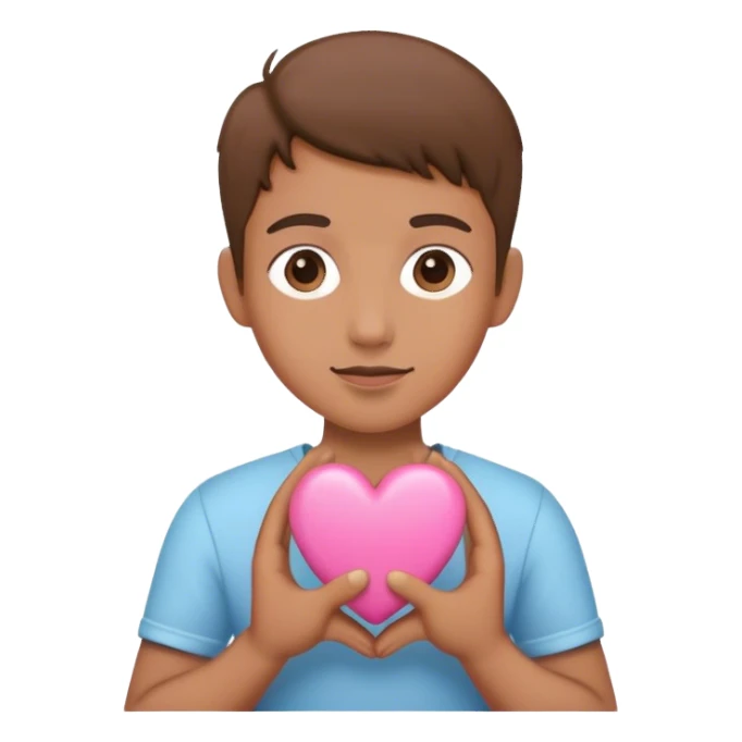 Pink heart in two hands sticker