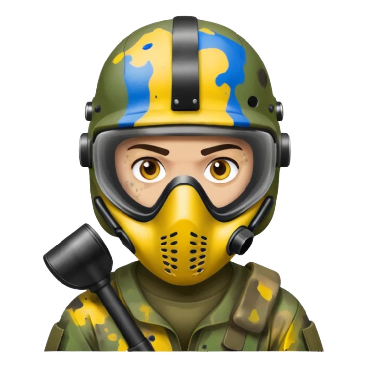 paintball player face distinct sticker