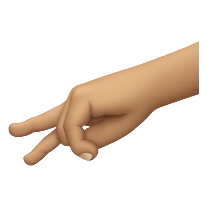 side view, hand flat, thumb tucked in sticker