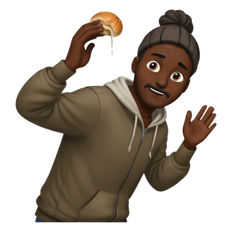 Homeless guy getting bun thrown at him sticker