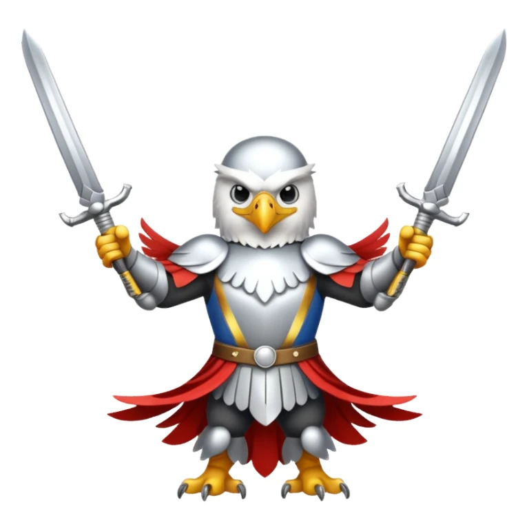 Silver eagle with crossed sabers sticker