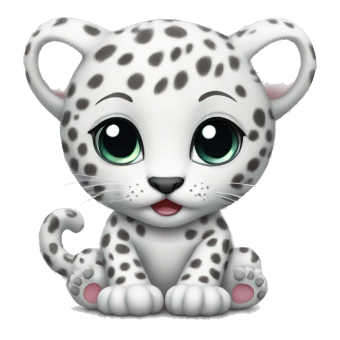Baby white leopard sitting sticker