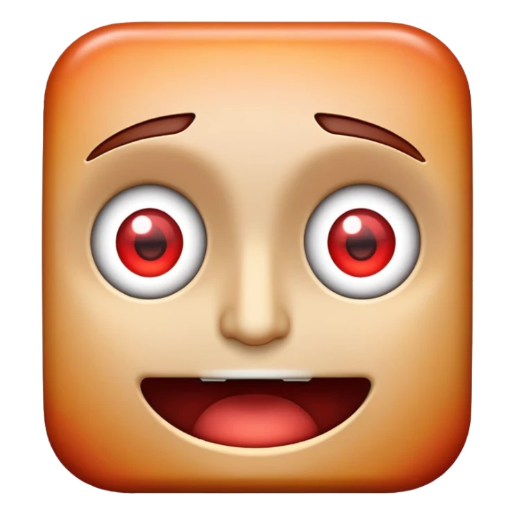 excited face with redstone as eyes sticker