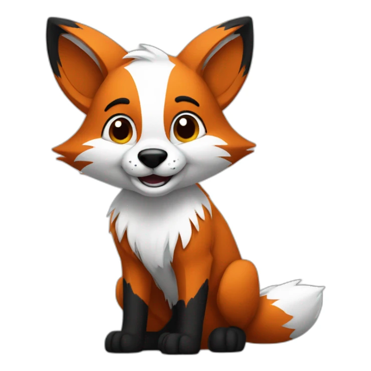 A black and white Disney-like fox sticker