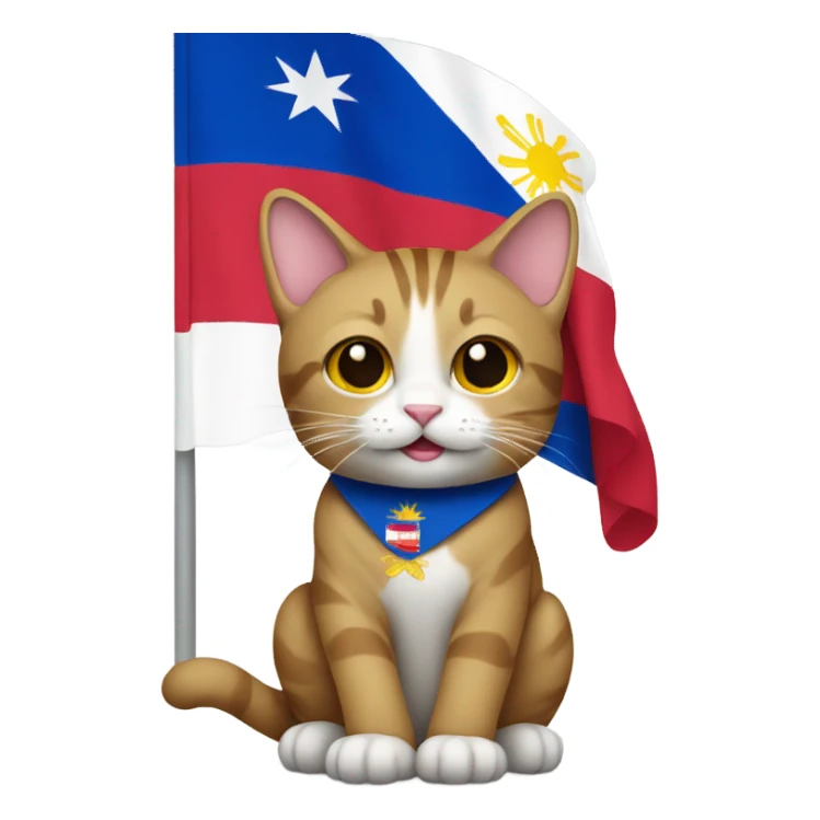 Cat holding Philippines flag sticker