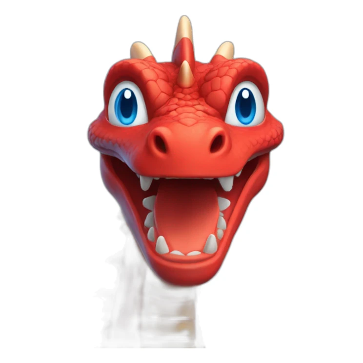 face red dragon with blue eyes sticker