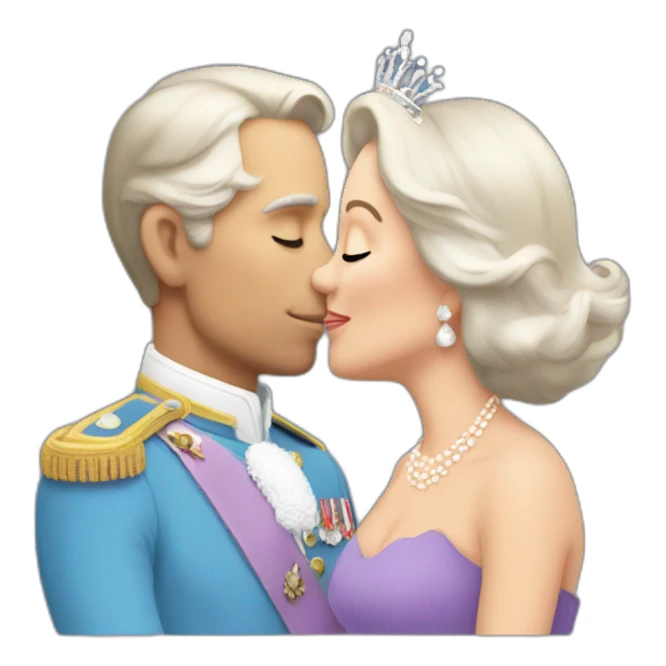 Queen camilla kissing charles sticker