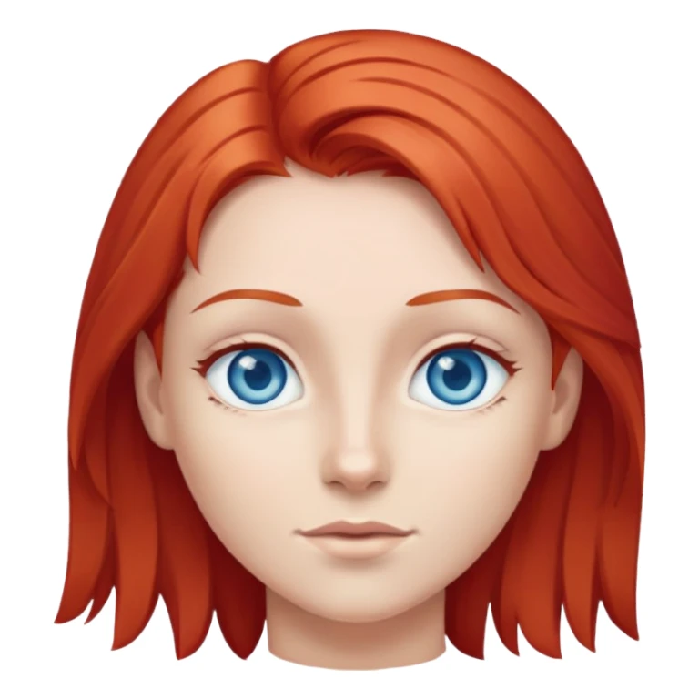 Rousse yeux bleu gris  sticker