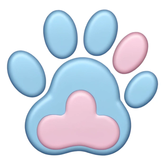 a pastel pawprint sticker
