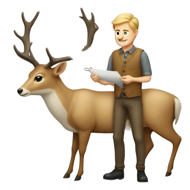 white guy deer sewing sticker